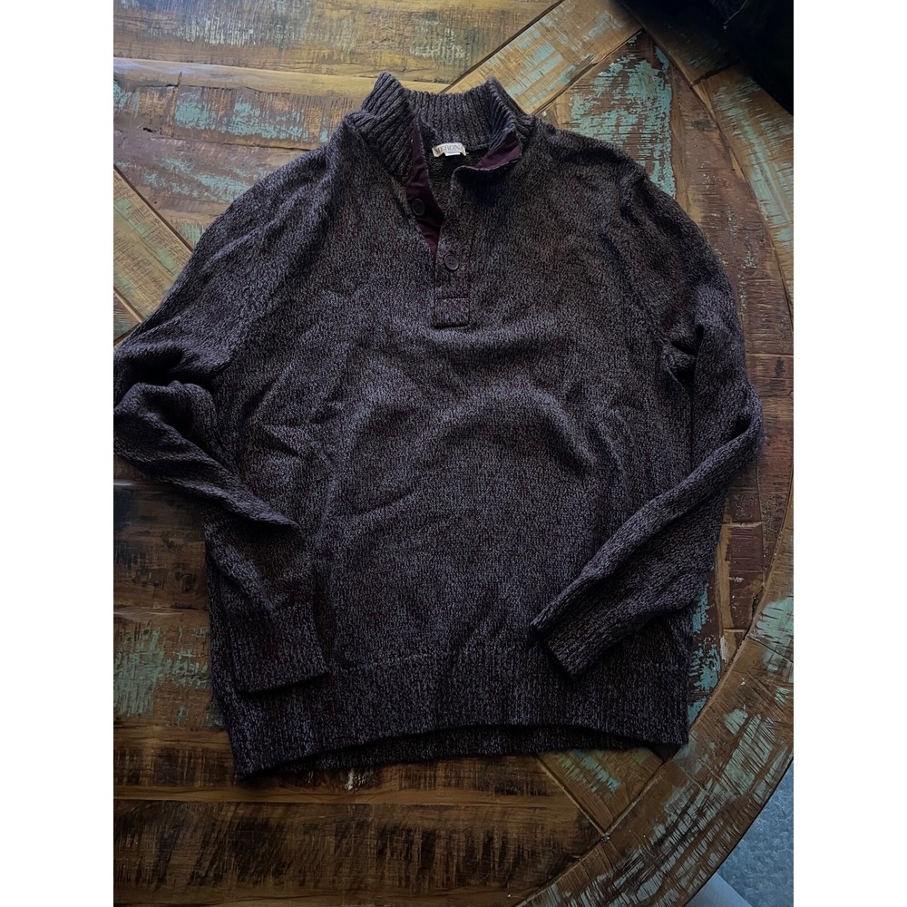 Men's Merona Maroon Button Collar Sweater Size XL